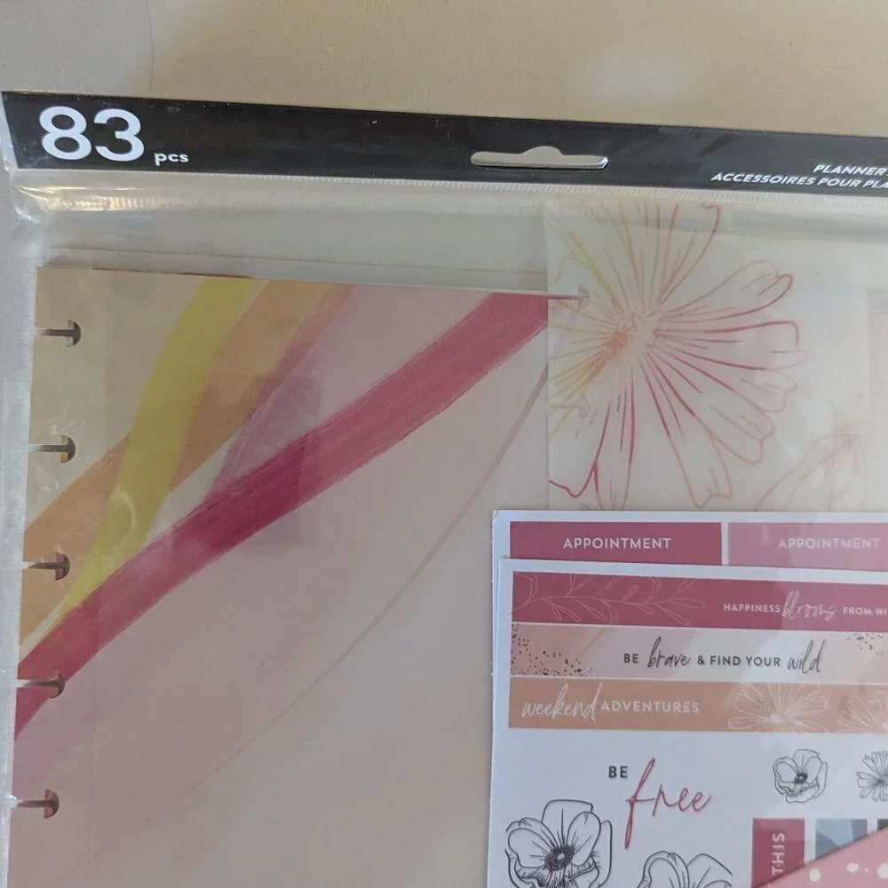 NWT 83 pc Happy Planner Big Everyday Accessories Pack Stickers Floral Summer NIP